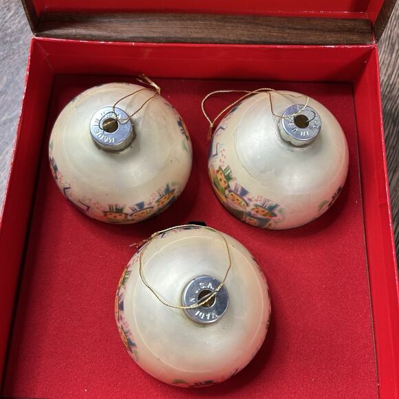 Vtg Corning Glass Works 3" Christmas Ornament W. Rutherford Carolers 3 Set - Picture 7 of 7